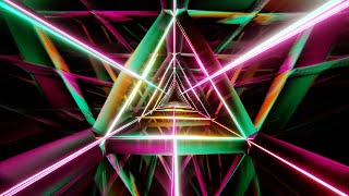 1 Hour Neon Triangle Tunnel Loop 4K No Audio | Silent Geometric Background for Gaming Streams & OBS
