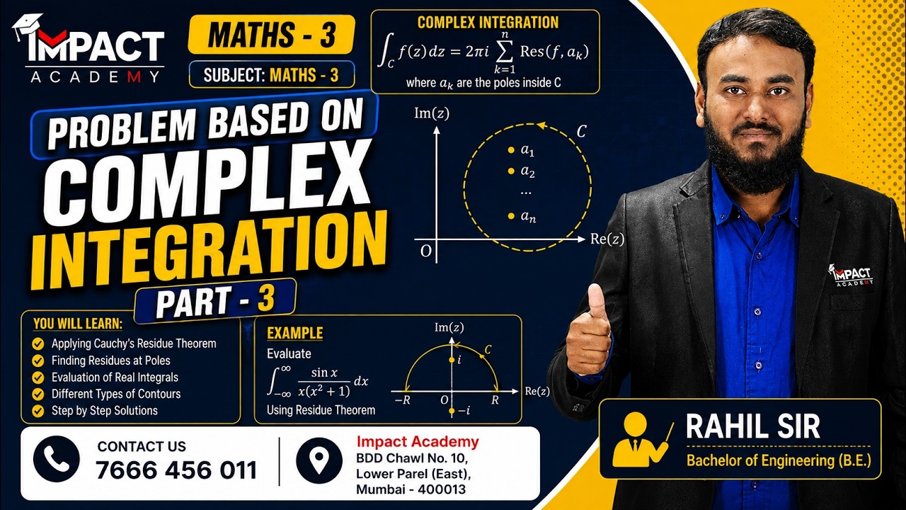 Problem Based on Complex Integration Part - 3 | Maths - 3 in Hindi ...