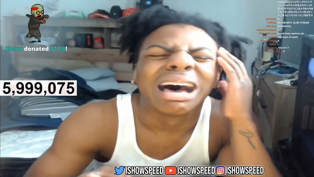 iShowSpeed does Backflip + PC falls on his head🤣