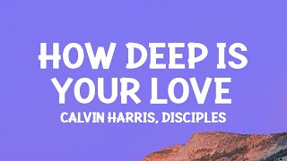 Video thumbnail of "Calvin Harris & Disciples - How Deep Is Your Love (Lyrics)"