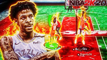 99 OVR JA MORANT DOMINATES THE PARK IN NBA 2K20! 99 SPEED & CRAZY CONTACT DUNKS!