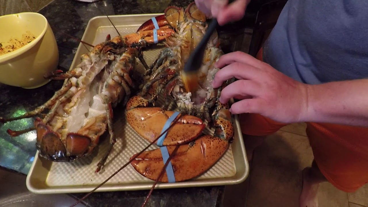 LOBSTER ON THE BIG GREEN EGG WITH PAPA J YouTube
