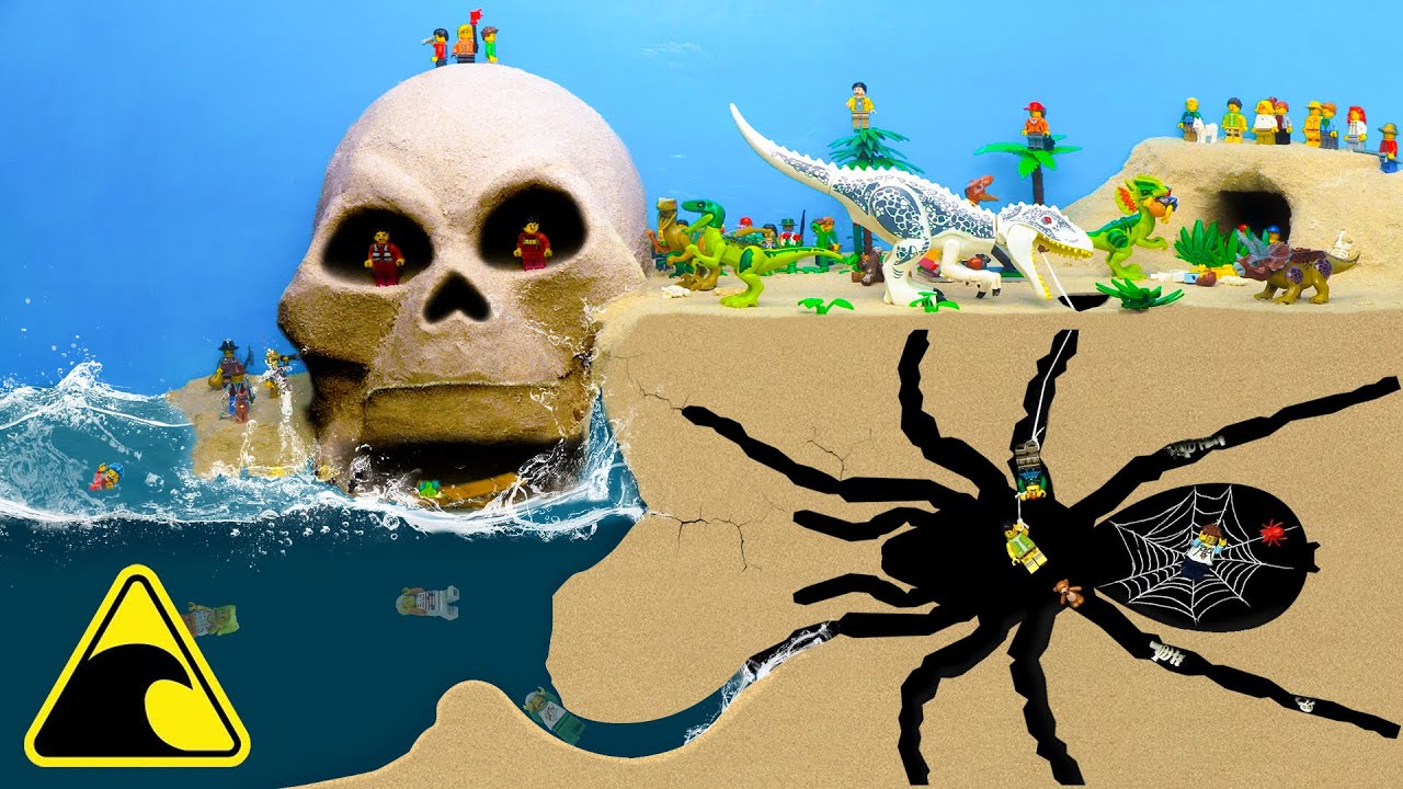 Trapped in Biggest Vortex  - Giant Tsunami Lego Dam Breach Experiment