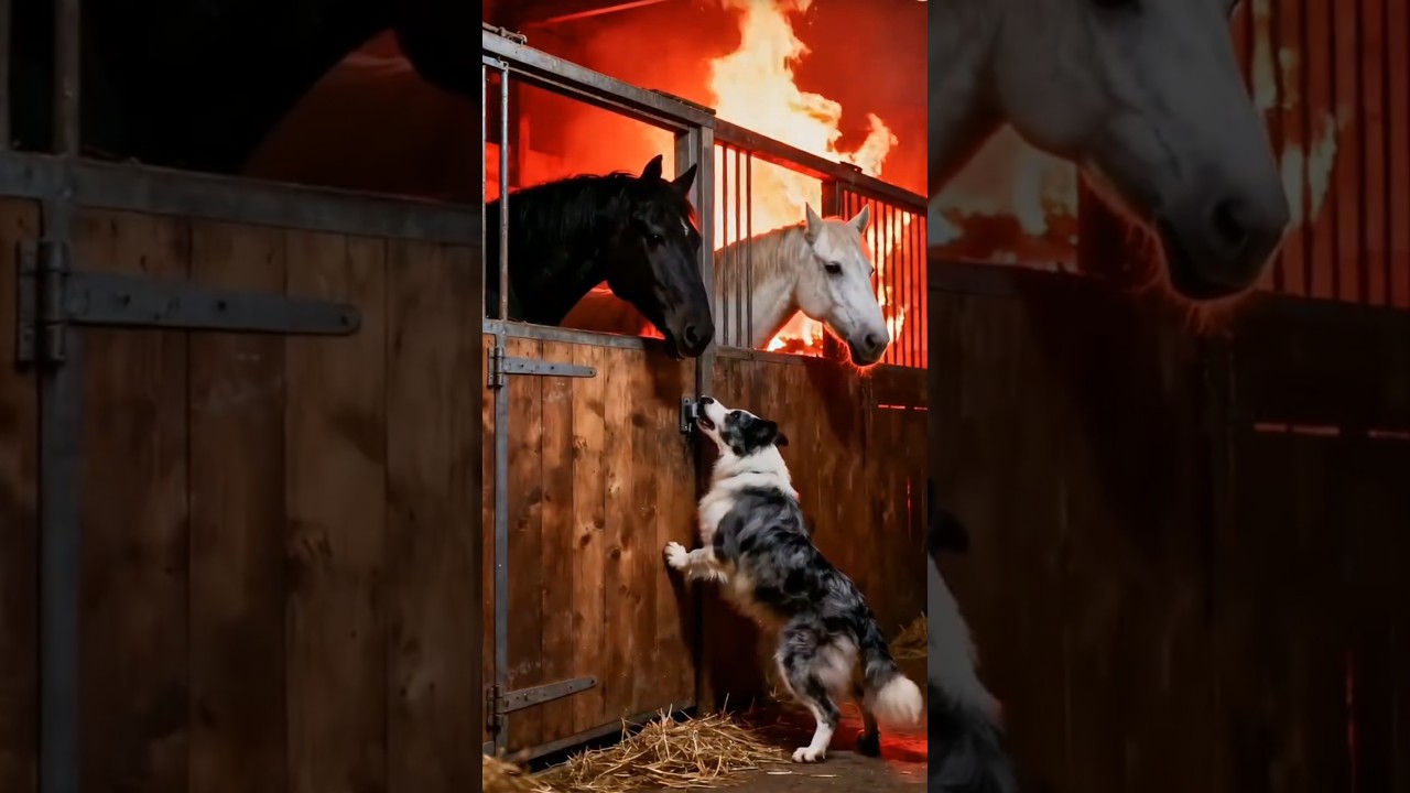 Hero Dog Saves Horses from Fire! 