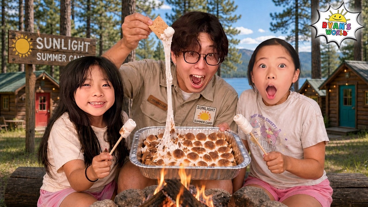 Emma & Kate Try Baking DIY Giant S'mores! Best Campfire Snack EVER!