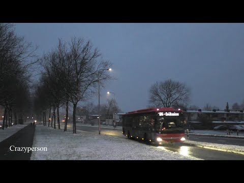 Iveco EBS Bus en Sneeuw, Hekelingseweg Spijkenisse in 2021