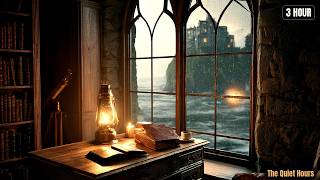 Storm Over the Cliffside Study — Nature Sounds & Piano for Deep Focus Sessions | 3 Hours