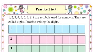 Mathematics Standard 1 . Class 1 . Practice 1to 9 . #mathematics #class #education