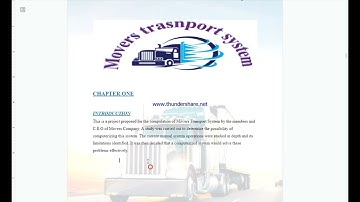 MOVERS TRANSPORT SYSTEM MILESTONE ONE DOCUMENTATION KCSE PAPER 3 2021