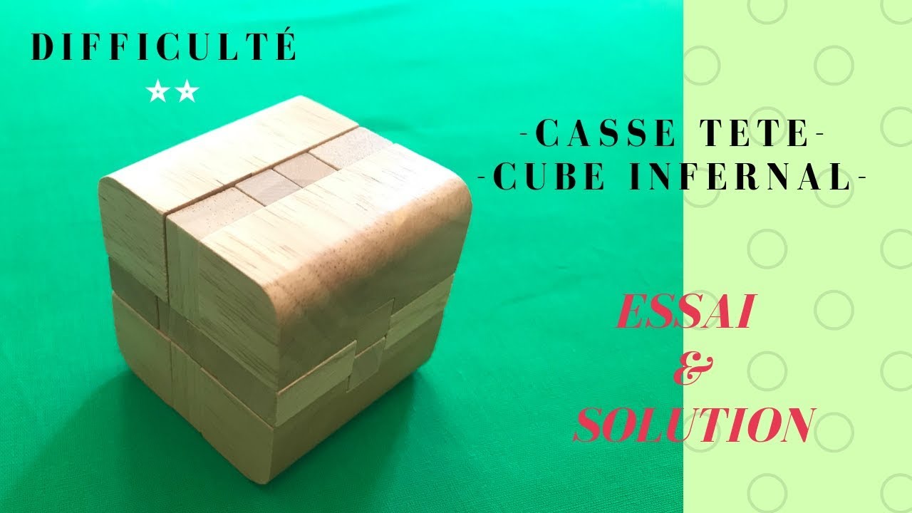 Solution du casse-tête Chinois en bois : Le cube 12 pièces 