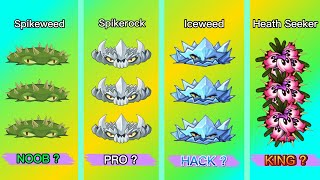 ICEWEED vs HEATH SEEKER vs SPIKEWEED vs SPIKEROCK - Who Will Win? - PvZ 2 v9.3.1 MAX LEVEL