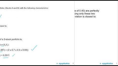 calculate and interpret portfolio standard deviation;