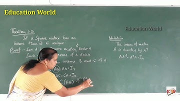 TN NEW Syllabus Class 12 | Theorem 1.2 | Application of Matrices and Determinants |  Education World