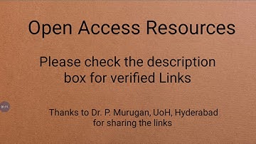 Open access resources links / open educational resources links
