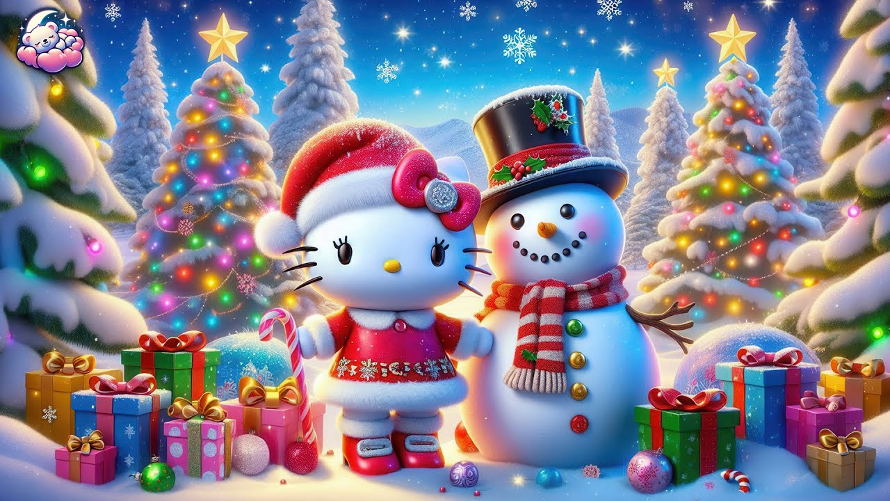 Christmas Wonderland with Hello Kitty & Snowman 🎄 Festive Holiday Magic ...