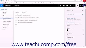 Outlook on the Web Tutorial Changing Automatic Processing Settings Microsoft Training
