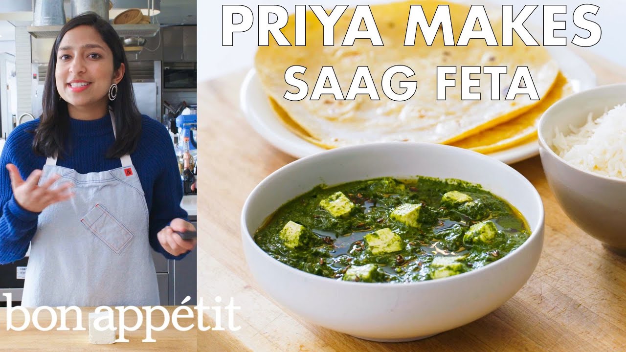 Priya Makes Saag Feta   From the Test Kitchen   Bon Apptit