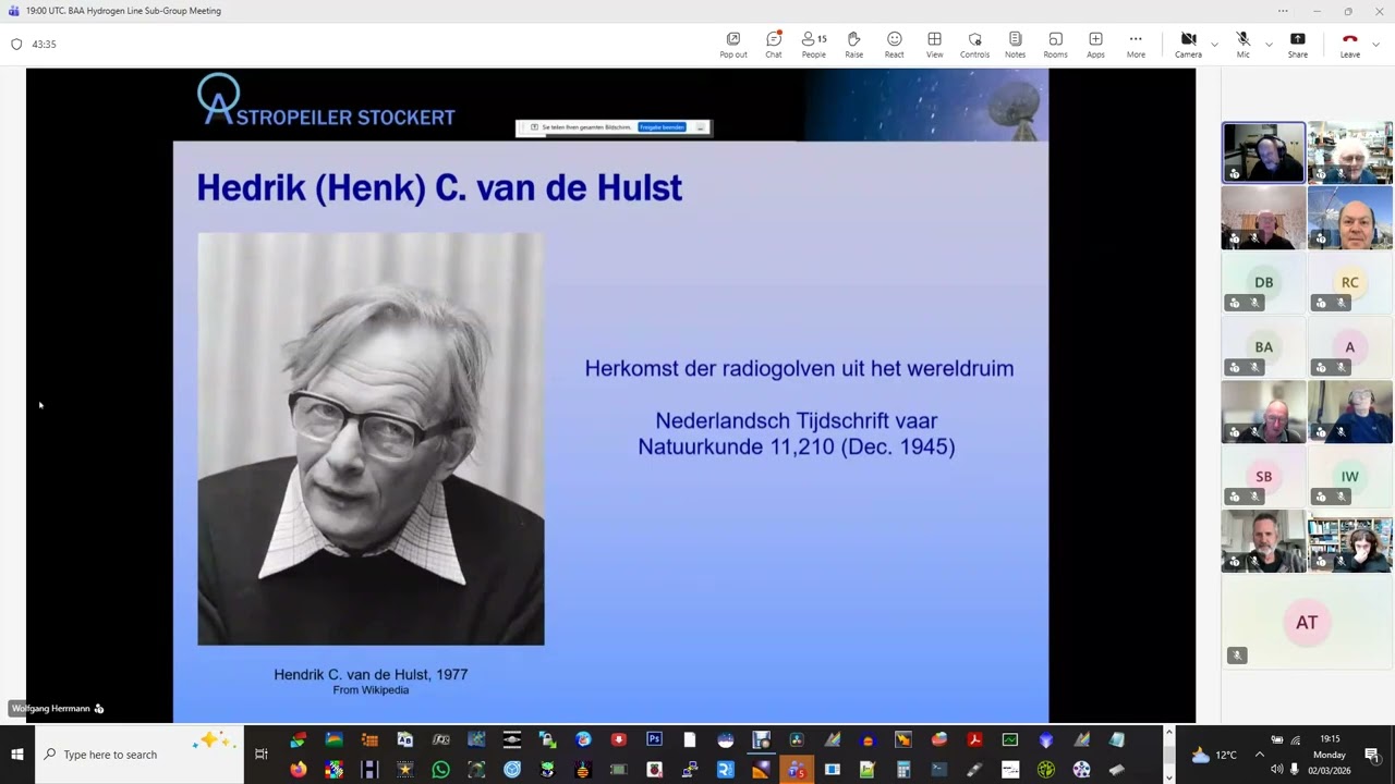 BAA RA Section H-Line group meeting #11 hosted by Dr Andrew Thornett-  02 March 2026