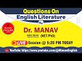 Mcq english literature questions on english literature by manav sir