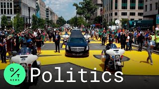 John Lewis Motorcade Passes Black Lives Matter Plaza En Route to U.S. Capitol