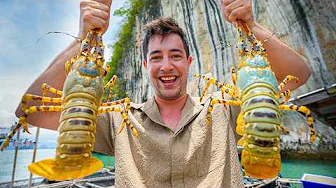 Eating Thailand's 7 COLOR LOBSTER 🇹🇭 Krabi's BEST Floating Seafood Restaurant!