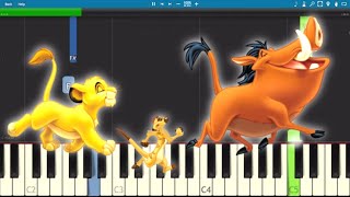 How to play Hakuna Matata CHORUS - Easy Piano Tutorial - The Lion King 2019