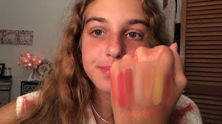 ASMR | eyeshadow swatching and tapping | whispered rambling screenshot 4