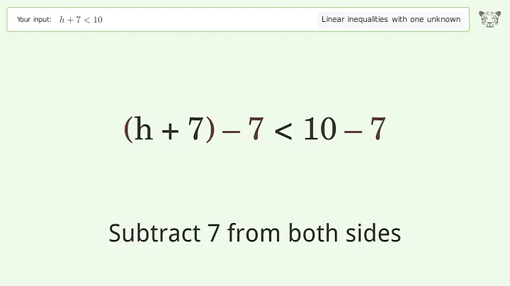 Solving Linear Inequalities: h+7 is Smaller Than 10