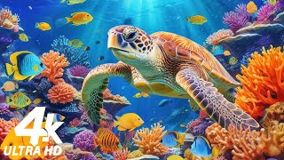 Ocean 4K - Sea Animals For Relaxation, Beautiful Coral Reef Fish In Aquarium (4K Video Ultra HD) #22