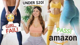 TESTING AMAZON ACTIVEWEAR LEGGINGS UNDER $20! REVIEW TRY ON HAUL | ASHLEY GAITA