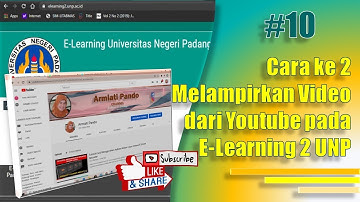 Cara ke 2 Melampirkan Video dari Youtube pada E-Learning 2 UNP