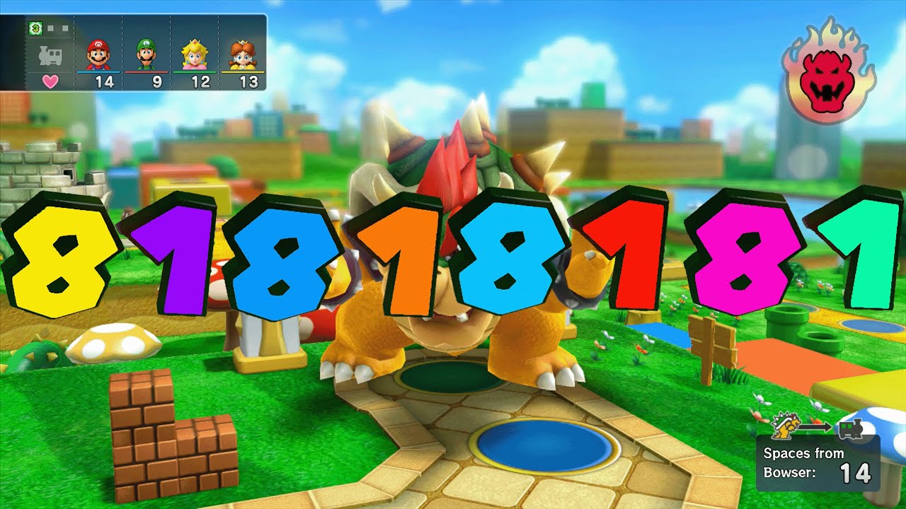 Mario Party 10 - Mario vs Luigi vs Peach vs Daisy vs Bowser - Mushroom Park