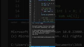 DAY 34 || Adding all the numbers of array in java #java ||#short #shorts#viral#trending#programming