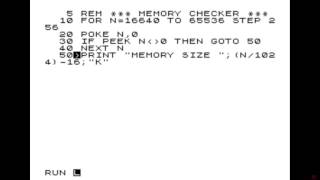 ZX81 Program - Memory Checker