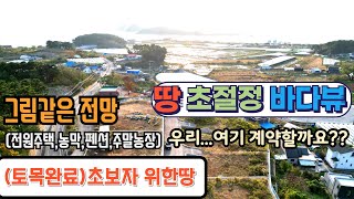 (NO 1126) 초절정 바다뷰 대부도 바닷가 토지 매매  초보자를 위한 땅 / 대부도 부동산  / 농막 전원주택부지 펜션지