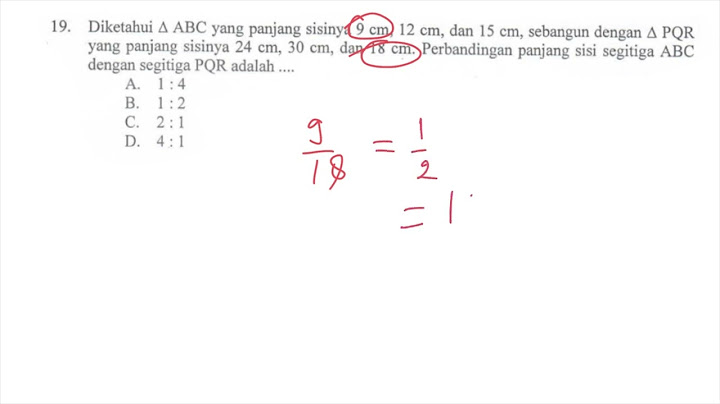 Perhatikan gambar segitiga ABC dan segitiga PQR yang sebangun berikut ini panjang PQ adalah