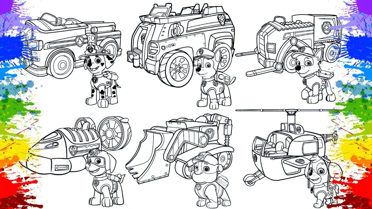 Desenhos para colorir da Patrulha Canina para descarregar - PAW