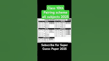pairing scheme 10th class 2025 all subjects | 10th class  scheme 2025 | 10th class guess paper 2025
