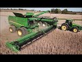 Myers farms brownsville in cutting soybeans oct 2nd 2023 john deere s790 combines drone