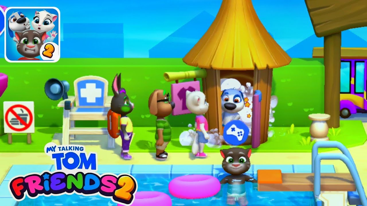 My Talking Tom Friends 2 – Все друзья наслаждаются отдыхом у бассейна в парке 🌊 | Забавный геймплей
