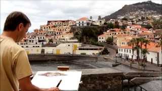 Patrick Fouilhoux aquarelles à Madère / watercolour painting in Madeira (Portugal)