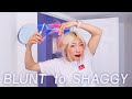 cutting layers into a shaggy cut by myself + BTS Samsung Buds Airpods Giveaway!