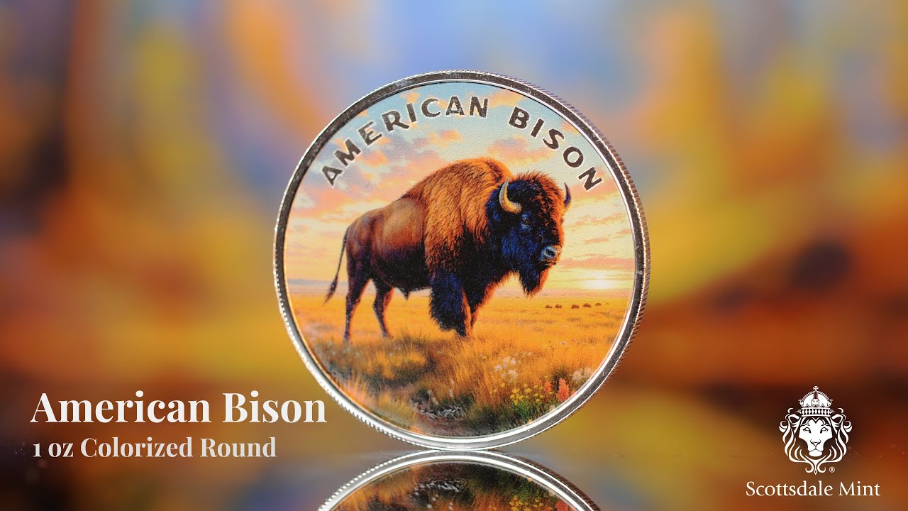 The Wild | American Bison 1 oz 999 Fine Silver Colorized Round