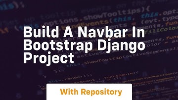 build a navbar in bootstrap django project