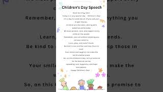 World childrens day speech  in english, #worldchildrensday  #childrensday2025 #shorts  status video