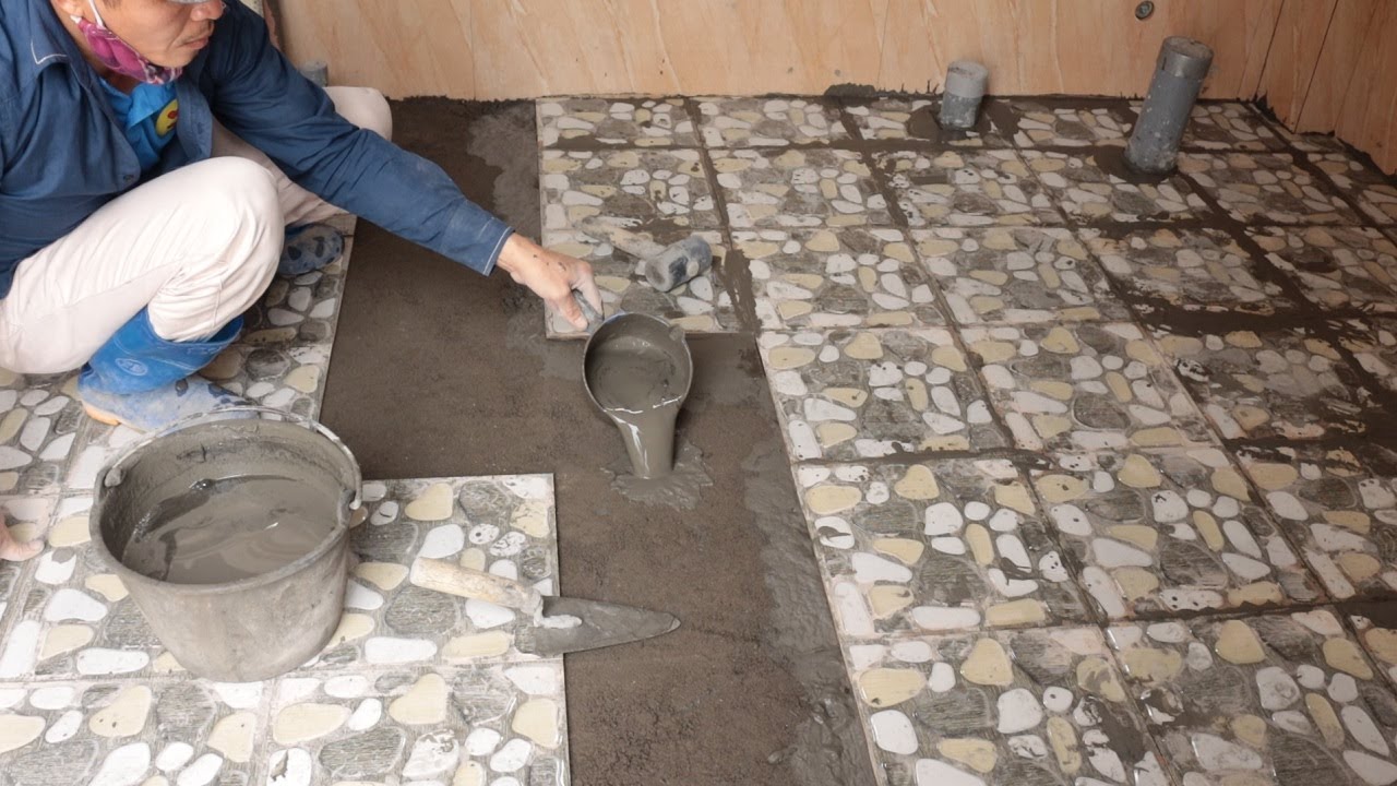 How to Install floor bathroom properly Floor Tiles Installation YouTube