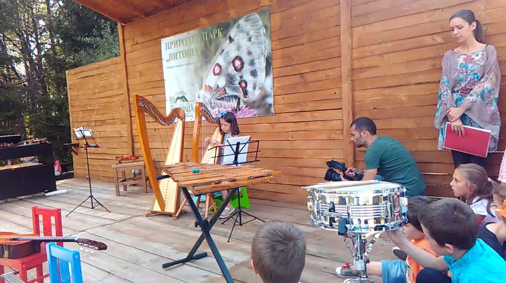 Nicole, harp, concert summer music week at Vitosha...