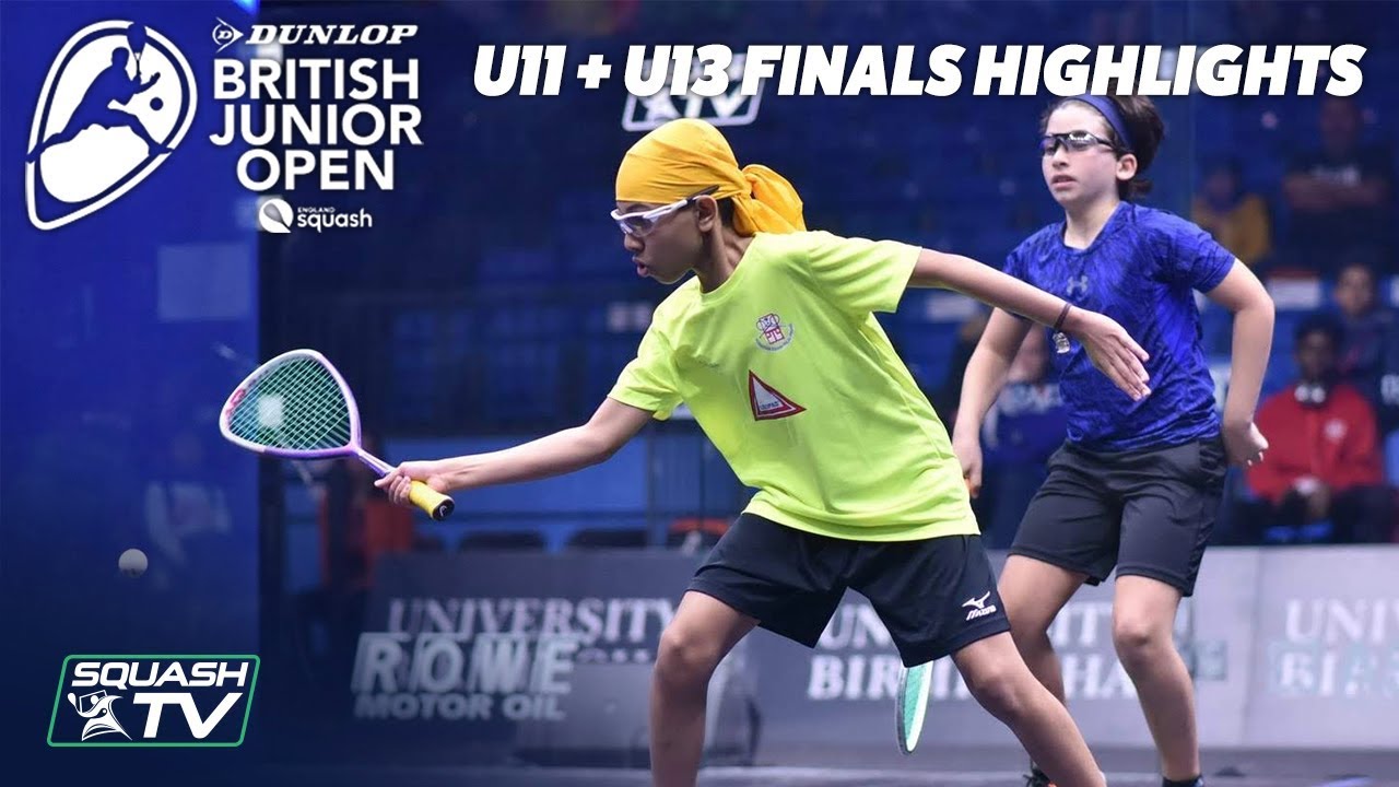 Squash Dunlop British Junior Open 2019  U11 + U13 Final Highlights