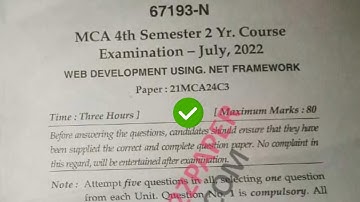 Mdu MCA 4th Sem WD Question Paper 2022