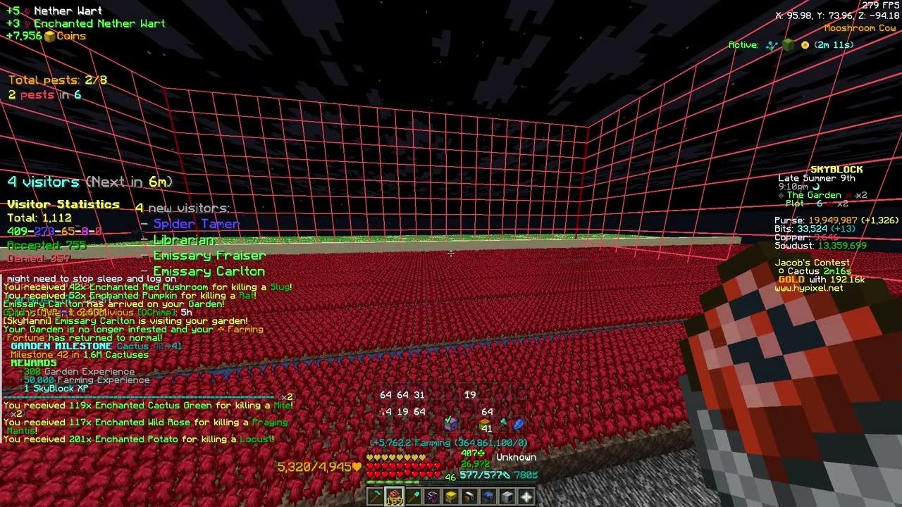 CocoBeans milestone 46 and Nether wart milestone 46 hypixel skyblock
